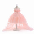 Little Girls Puffy Tulle First Communion Dresses with Trailing childrensterritory