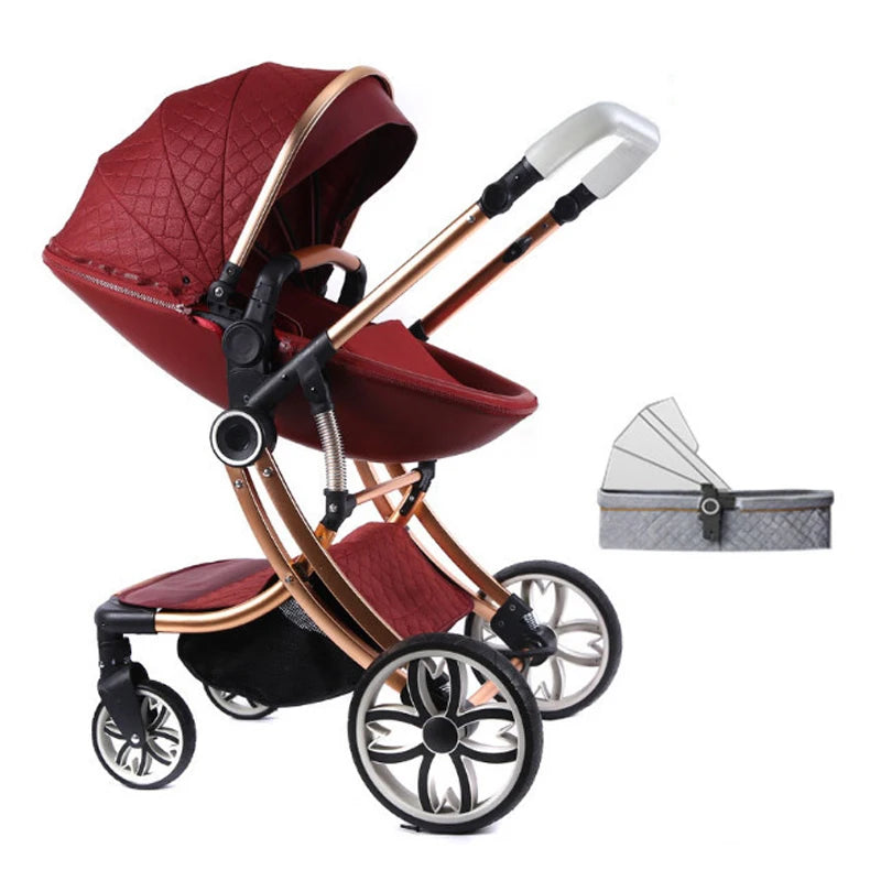 2 in 1 Folding Luxury High Landscape Baby Pram childrensterritory