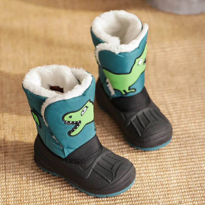 Slip Resistant Kids Cartoon Design Warm Snow Boots childrensterritory