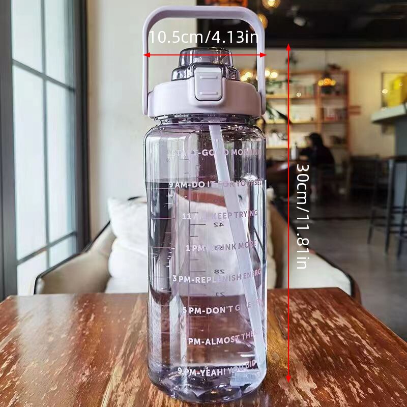 2000ml Large Capacity Sports Water Bottle with Straw childrensterritory