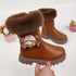 Princess Girls Zipper Flower Design Warm Fur Boots childrensterritory