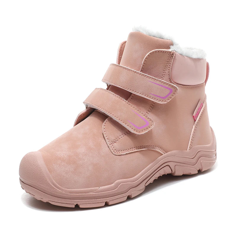 Kids Suede Fashion High Top Hook And Loop Warm Shoes childrensterritory