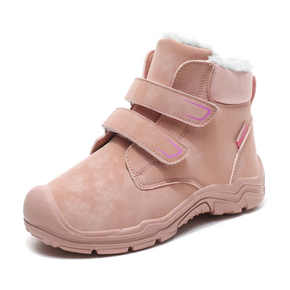 Kids Suede Fashion High Top Hook And Loop Warm Shoes childrensterritory