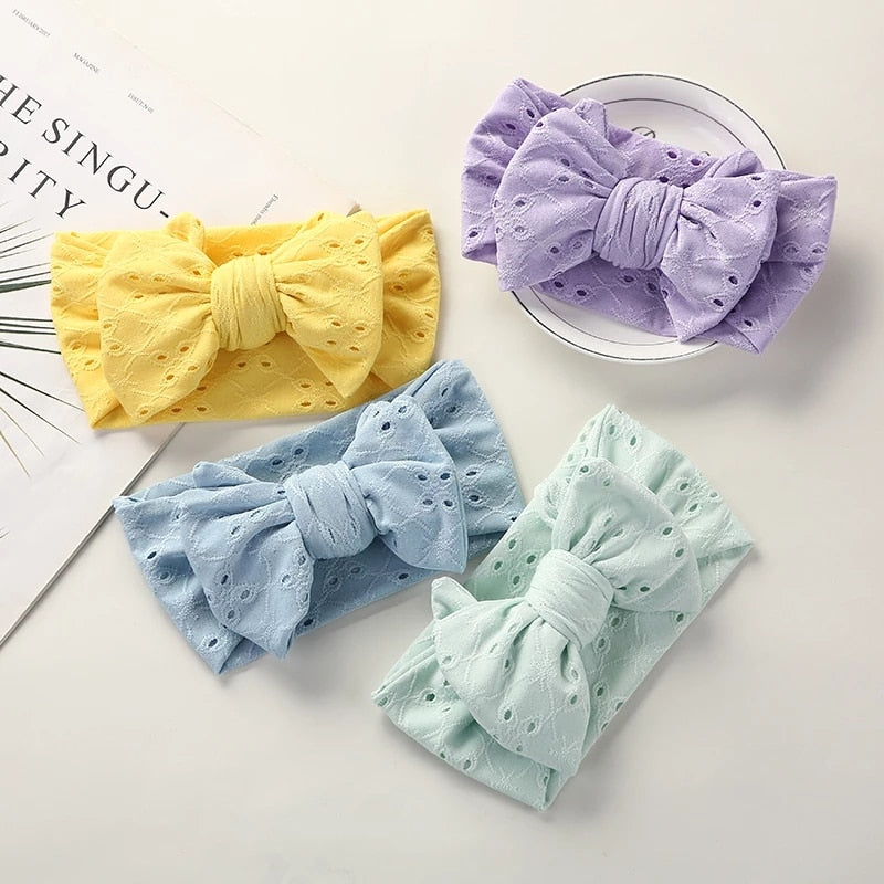 Baby Girl Embroidery Turban Knotted Bow Headband childrensterritory