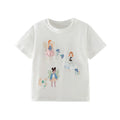 Cartoon Embroidery Short Sleeves Summer Tops for Kids Girls