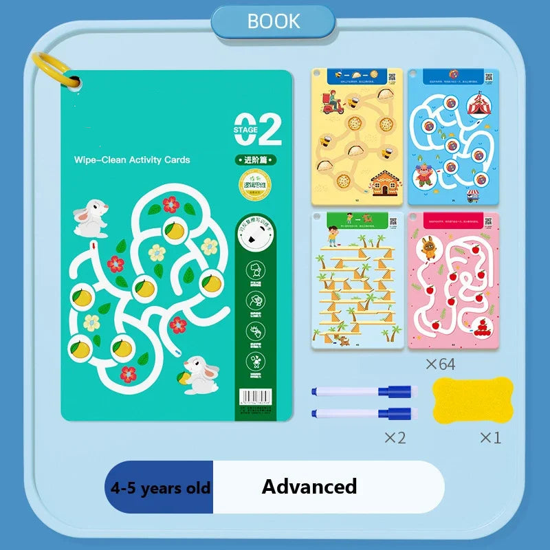 Reusable Concentration Maze Training Book for Kids childrensterritory