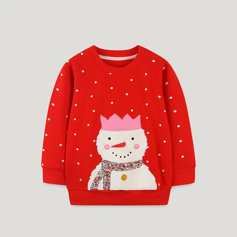 Cartoon Animal Design Little Girls Cotton Sweatshirts for Winter