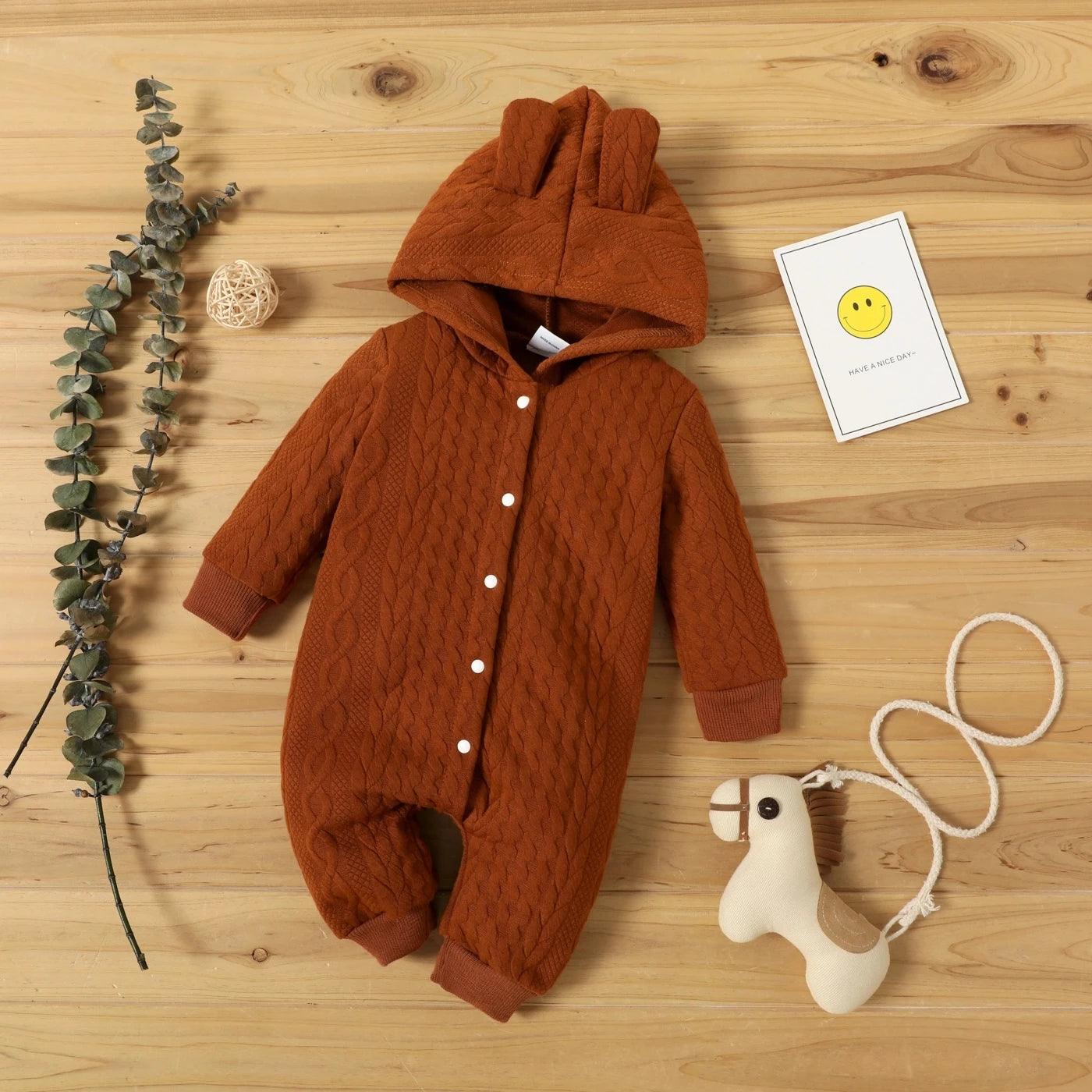 Baby Boys/Girls Lovely Ears Warm Hooded Romper