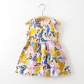Little Girls Elegant Floral Animal Print Cotton Dresses childrensterritory