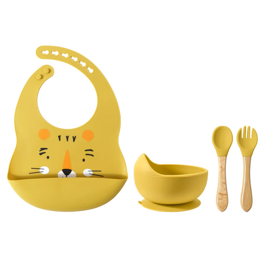 4/5/8Pcs Durable Silicone Tableware Set for Toddlers childrensterritory