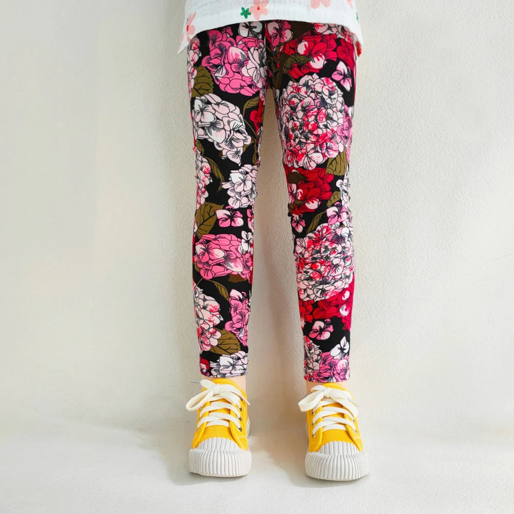 Kids Girl Floral Print Slim Fit Leggings/Trousers childrensterritory