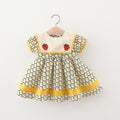 Plaid Baby Girls Summer Dresses with Navy Collar childrensterritory