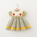 Plaid Baby Girls Summer Dresses with Navy Collar childrensterritory