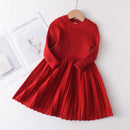 Princess Girl's Long Sleeve Sweater Dress For Christmas childrensterritory