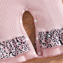 Baby Girls Letter and Leopard Print Jumpsuit & Headband Set childrensterritory