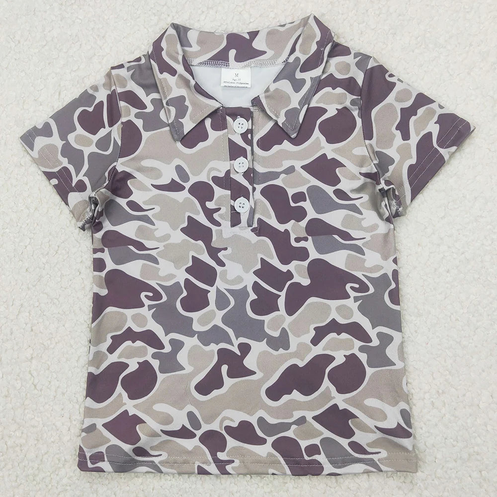 Kids Stylish Printed Boys Short Sleeves Polo T-Shirts for Summer childrensterritory