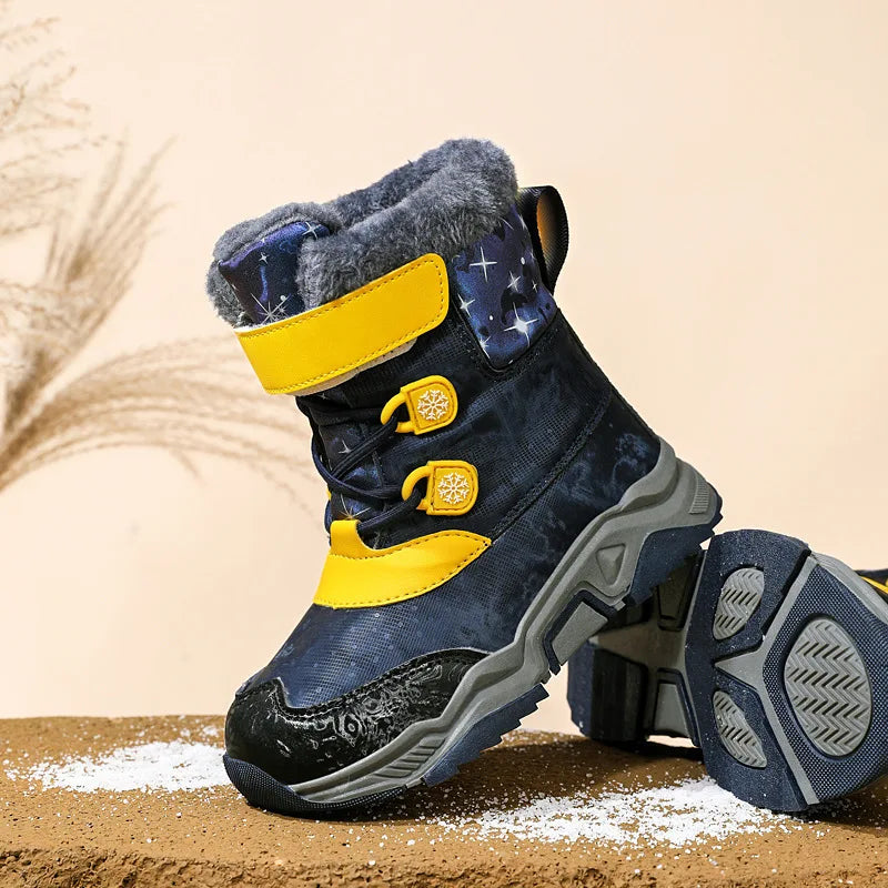 Kids Anti Slip Waterproof Plush Warm Snow Boots childrensterritory