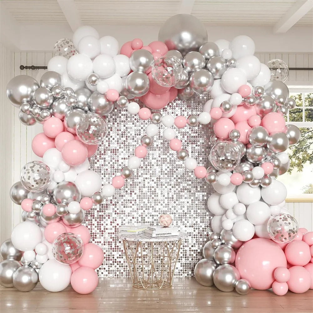 Pink Balloon Garland Arch Kit for Baptism Decoration