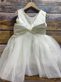 Little Girls Bridemaid Wedding Party Big Bow Princess Dress