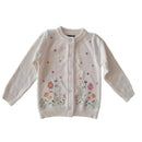 Kids Girls Floral and Rabbit Embroidery Knitted Cardigans childrensterritory