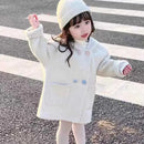 Girl's Sweet Rabbit Ear Contrasting Color Winter Jacket childrensterritory