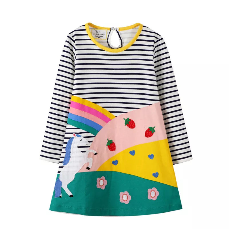 Kids Girls Long Sleeve Princess Embroidery Dresses for Winter childrensterritory