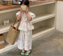 Kids' Korean Style 2-Piece Top and Wide-Legged Pants Suit for Girls childrensterritory