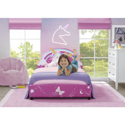Unicorn Design Kids Upholstered Twin Bed childrensterritory