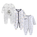 Long Sleeve Overall Printed Baby Zipper Rompers