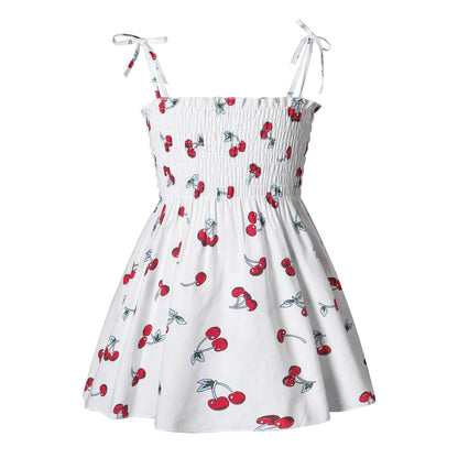 Little Girls Floral Halter Style Summer Cotton Dresses childrensterritory