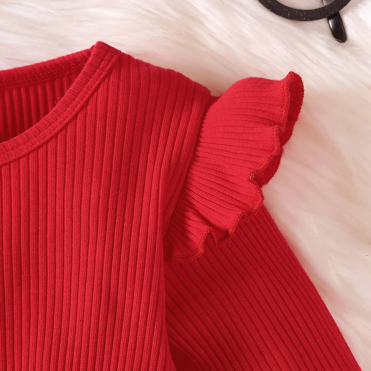 Girls' Round Neck Belt Design Christmas Dresses