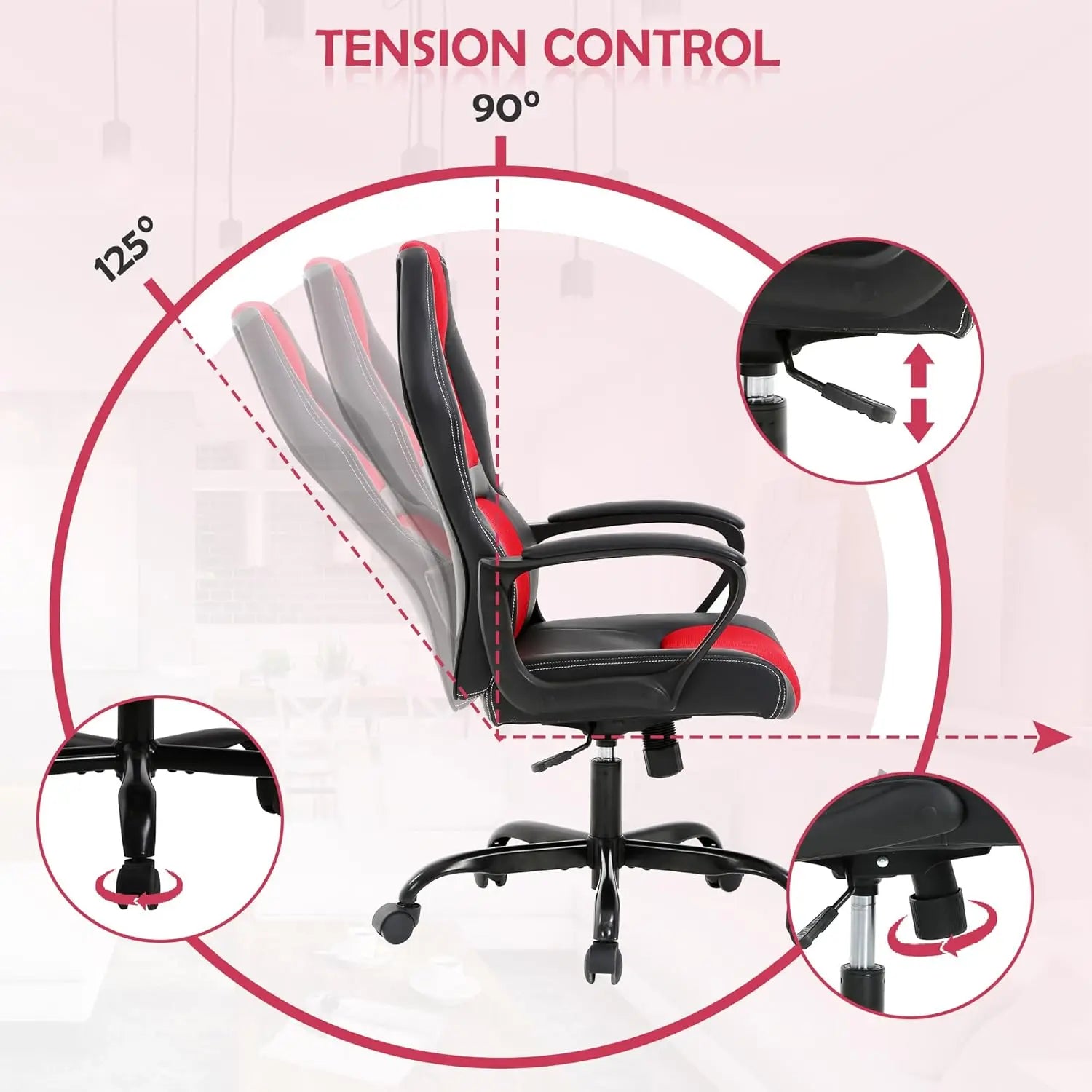 Office Swivel Chair with Adjustment and Lumbar Support childrensterritory