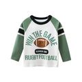 Rugby Letter Print Kids Boys Bottoming Cotton T-shirts childrensterritory