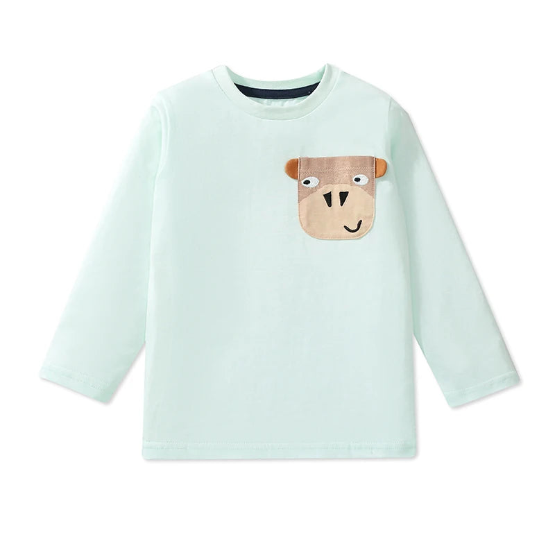 Kids Boys Cartoon Monkey Design Long Sleeves T-shirts childrensterritory