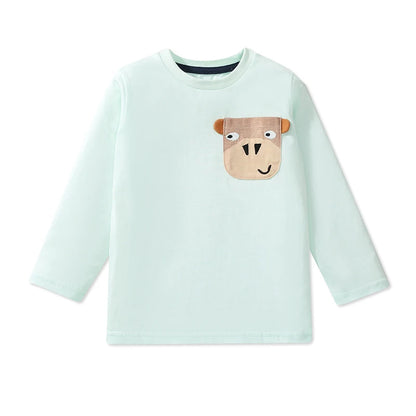 Kids Boys Cartoon Monkey Design Long Sleeves T-shirts childrensterritory