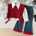 Girls' Collar Design Stylish Winter Outfit Set childrensterritory