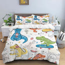 HD Cartoon Dinosaur Print Bedding Set for Kids Bed childrensterritory