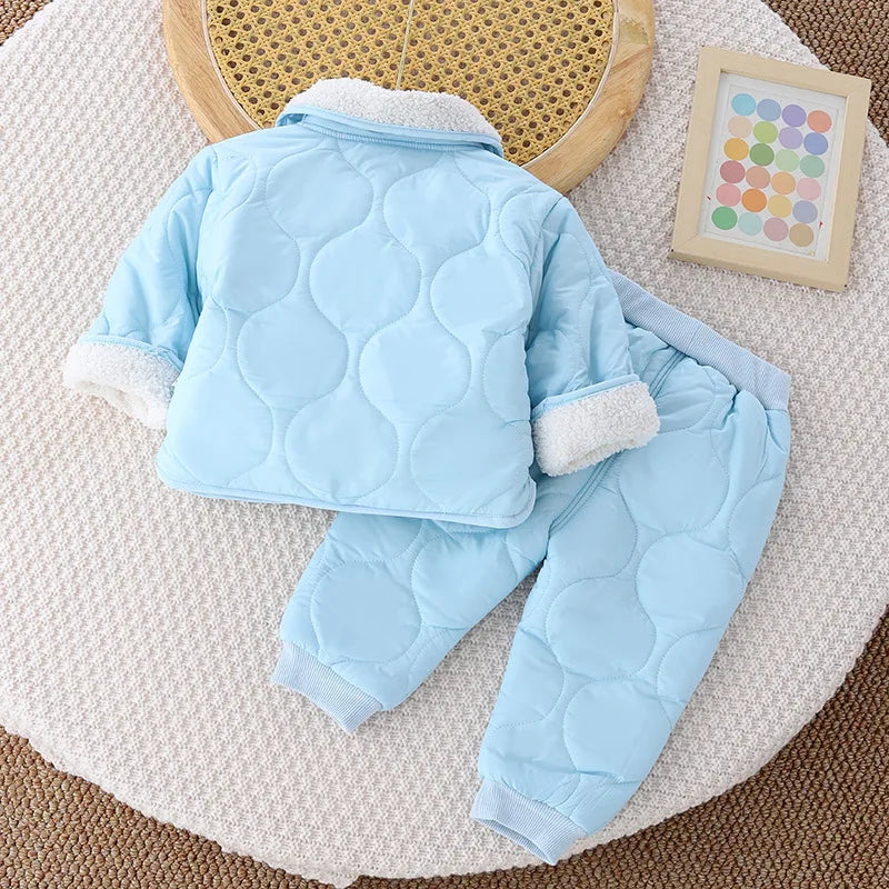 Kids Collar Design Soft Winter Clothing Set