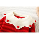 Girls’ Elegant Long-Sleeve Winter Party Dress childrensterritory
