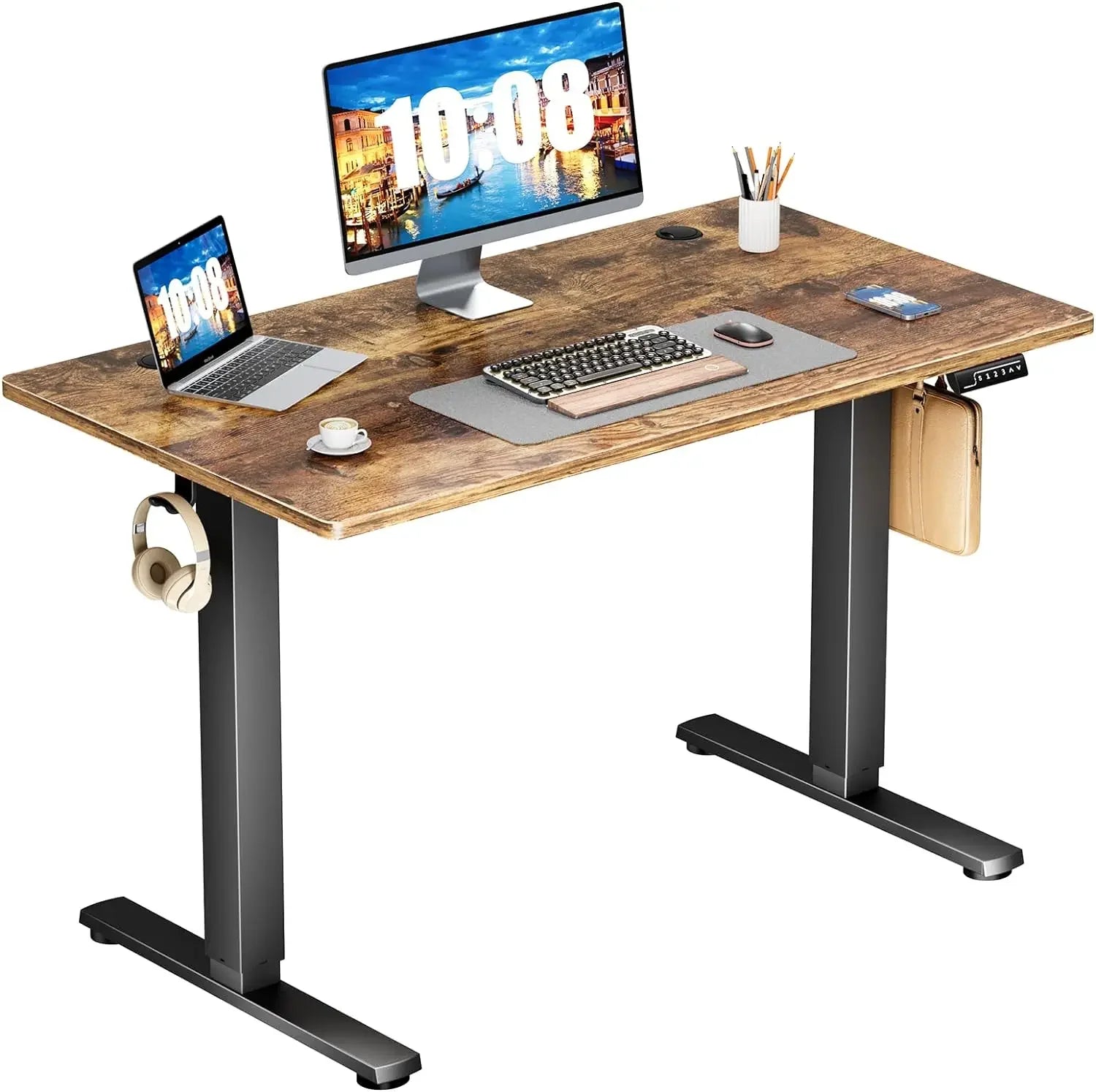 Adjustable Electric Standing Desk with Storage