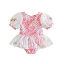 Fish Scale Pattern Toddler Girl Beachwear Dress childrensterritory