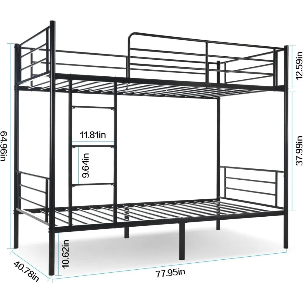 Metal Twin Bunk Beds for Kids/Teens/Adults with Stairs