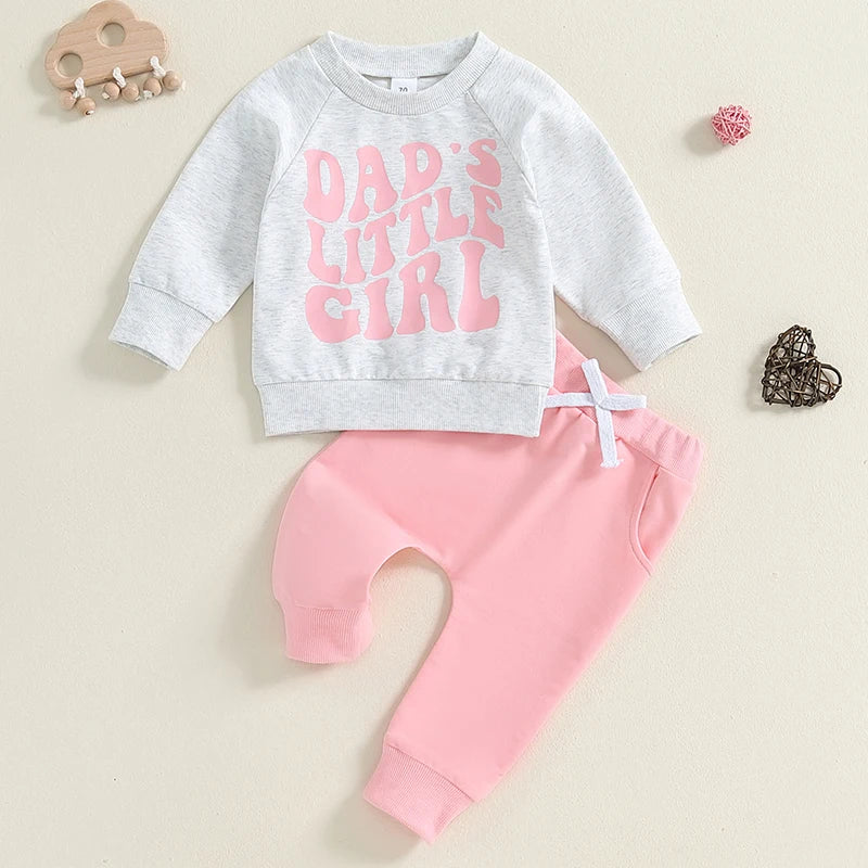 Toddler Girl Letter Print 2-Piece Winter Tracksuit childrensterritory