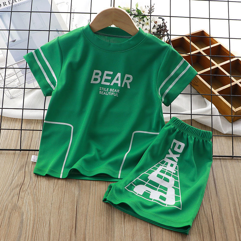 Kids Printed 2PCS Sports T-Shirt and Shorts Set for Summer childrensterritory
