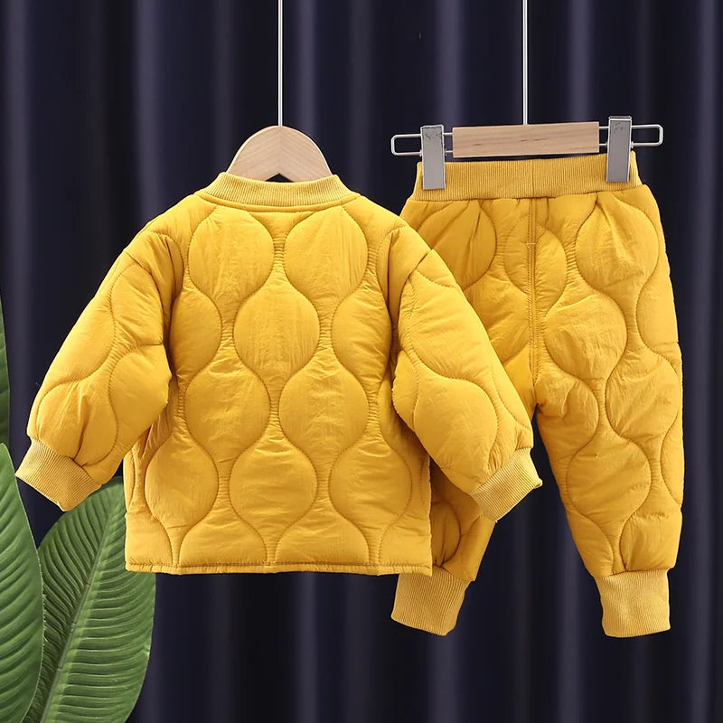 Kids’ Long-Sleeved Fluffy Warm Clothing Set