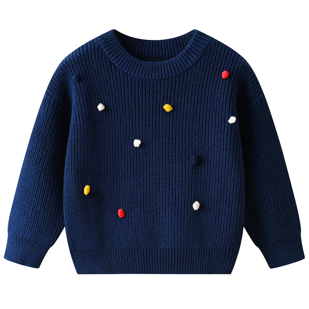 Girls' Long-Sleeved Casual Winter Pullover Sweater