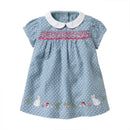 Pink Cute Cartoon Print Summer Dresses For Girls childrensterritory