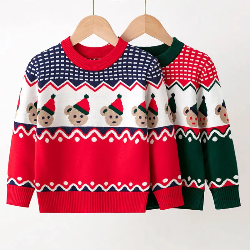 Kids Warm Knitted Christmas Party Sweaters childrensterritory