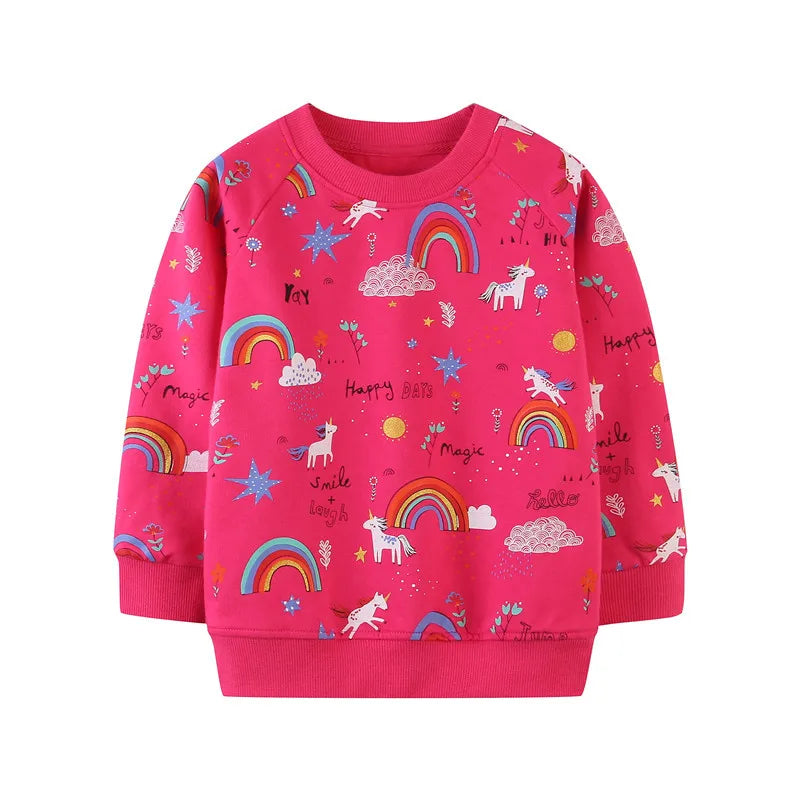Various Cartoon Design Little Girls' Long Sleeve Sweatshirts