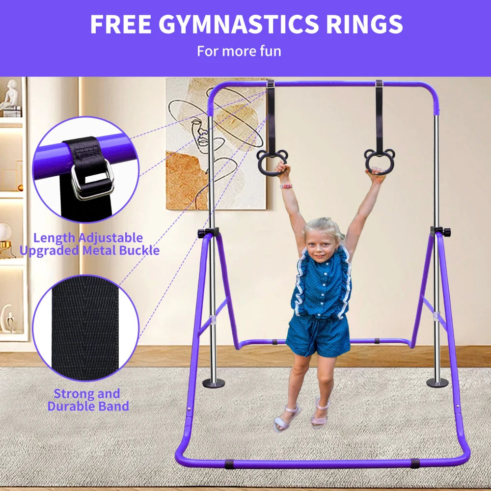 Multi-Functional Horizontal Gymnastic Bar with Bear Rings